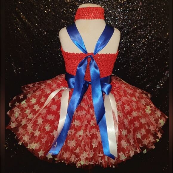 BLACK FRIDAY SALE - Kids TuTu Dress And Headband Set Size 4T - 6 - Picture 4 of 7